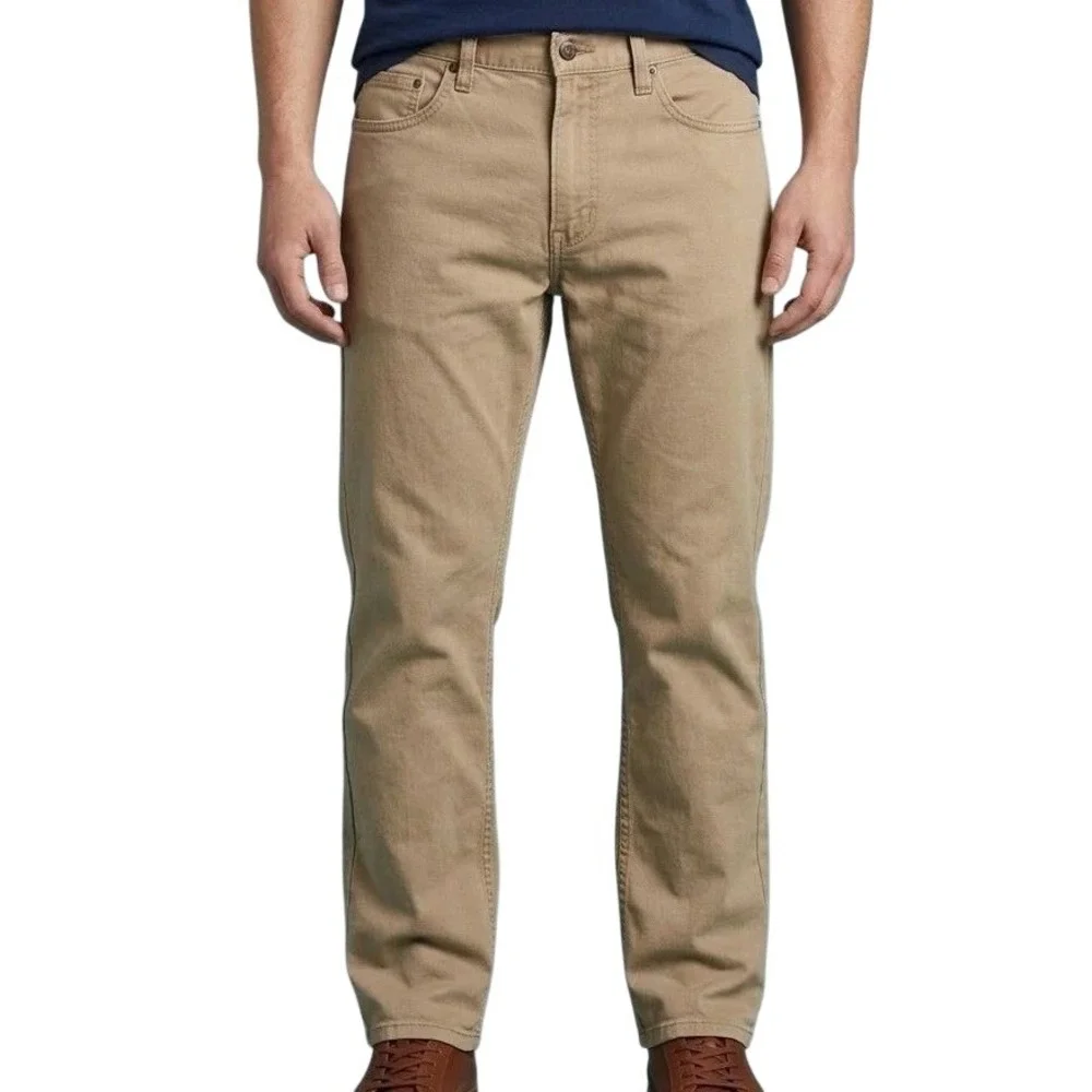 NWT Levi's 505 Regular Chino Pants Men's 34x32 Brown Cotton Stretch Straight